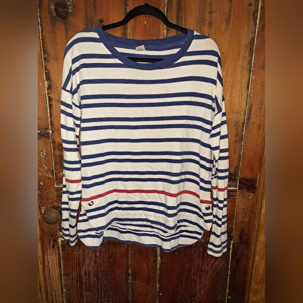Striped Blue and White Long Sleeve Shirt